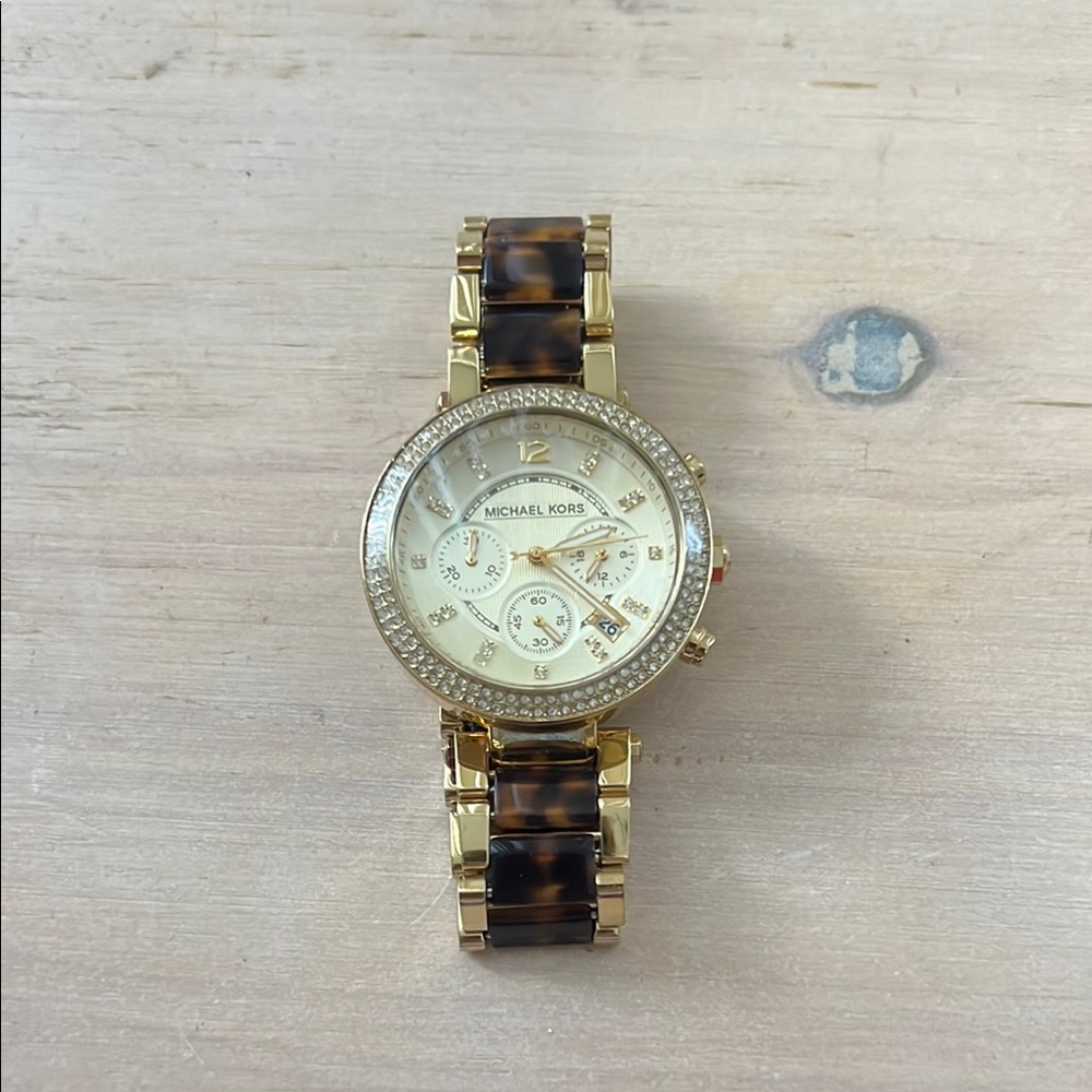 Michael Kors Gold and Brown Chronograph Watch